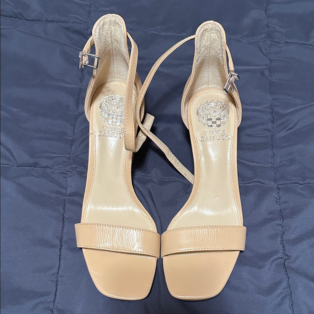 Vince Camuto Nude Strappy Heels